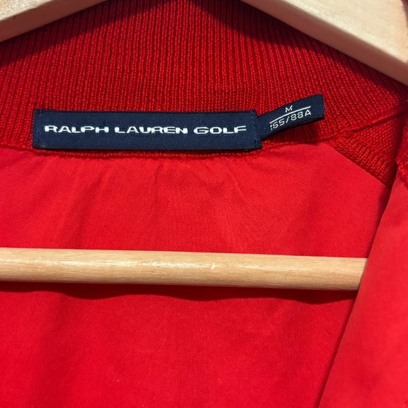 Polo Ralph Lauren Golf Red Quarter-Zip Wool Sweater with Shoulder pads - Medium - Picture 9 of 11